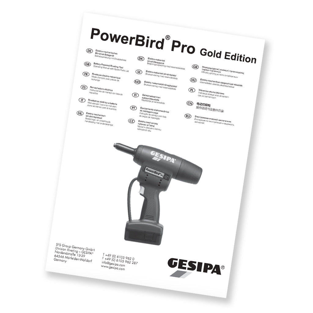 Gesipa Powerbird Pro Gold Operator's Manual